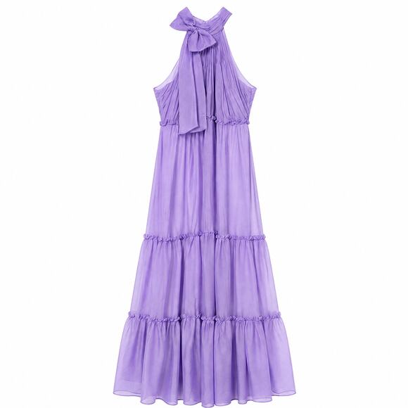 Lena for Mac Duggal Dresses & Skirts - Lena Mac Duggal Lavender Halter Bow Tiered Maxi Dress 8